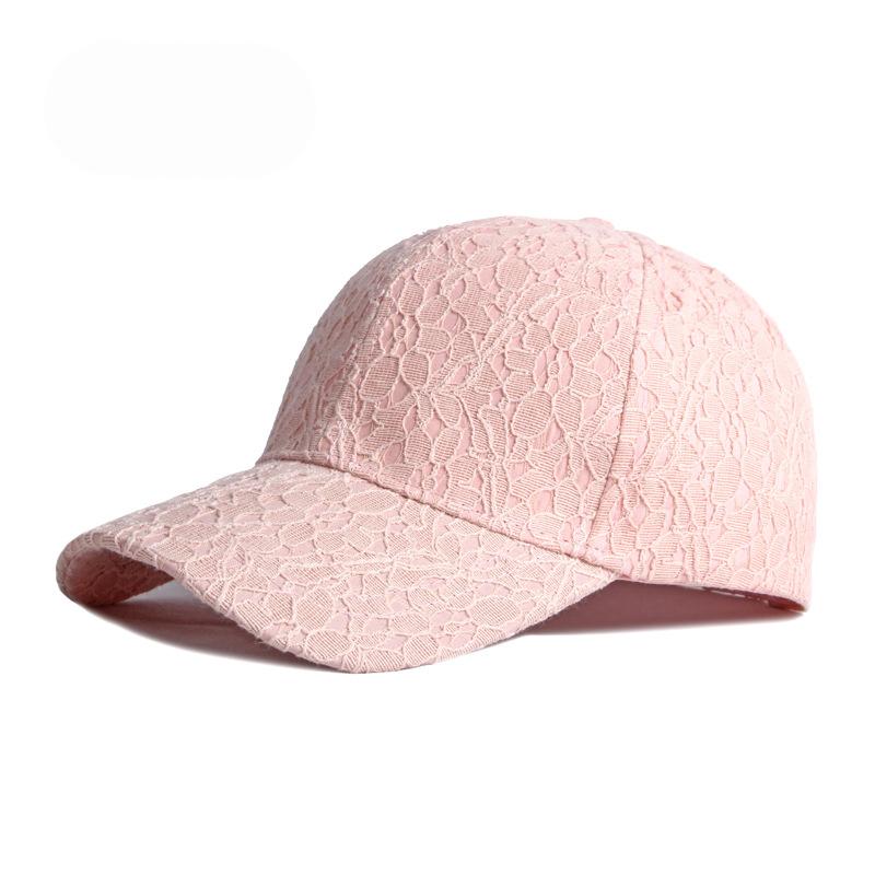 Thời Trang Nữ Rỗng Phối Ren Hoa Mũ Bóng Chày Chống Tia UV Thoáng Khí Lưới Nón Thể Thao Mùa Hè Mũ Snapback Hoa Nón Bé Gái Color: White