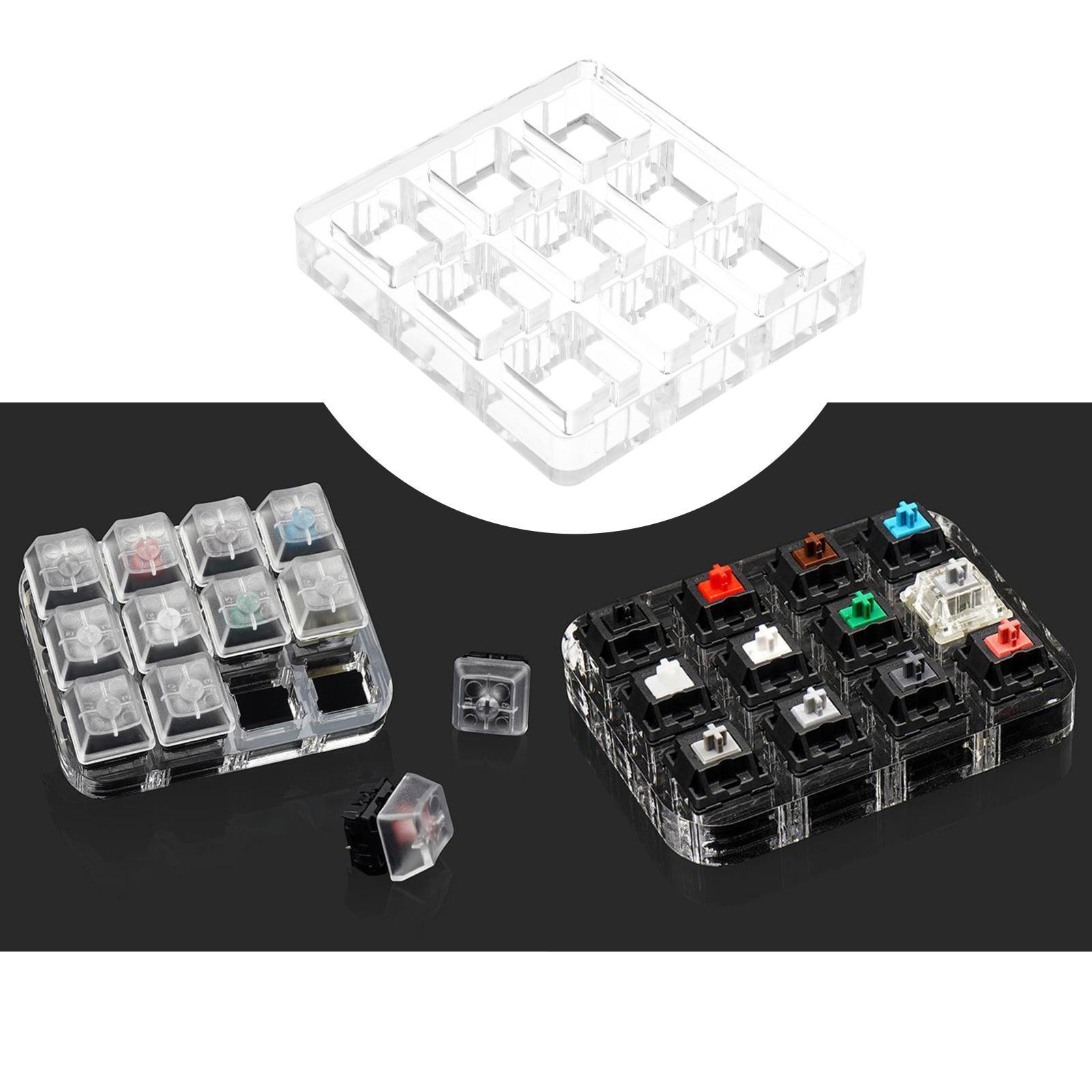 2 Pieces Transparent Switch Tester Base Acrylic Plate for Cherry Mx Switch