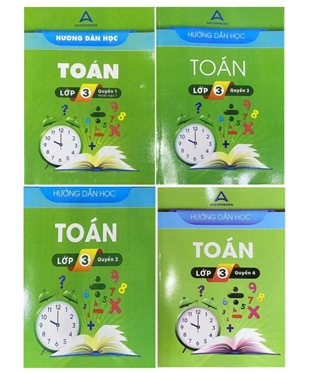 Sách - Combo 4c Hướng dẫn học toán + hướng dẫn giải chi tiết toán lớp 3 ( mới nhất )