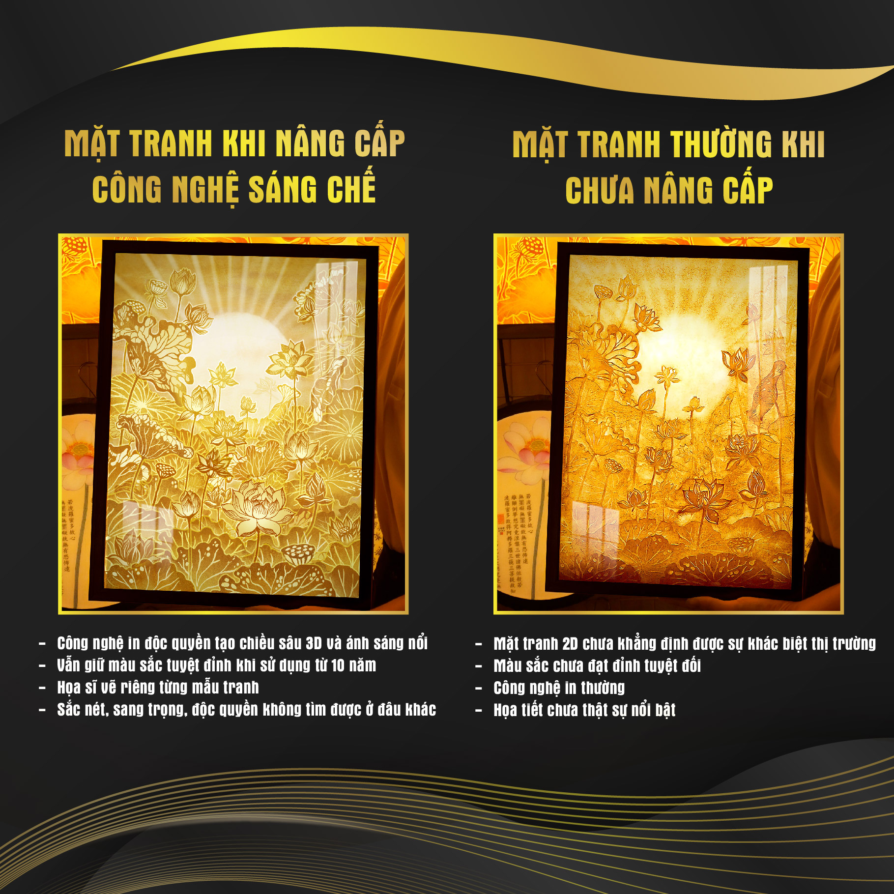 Đèn Hào Quang Phật In Tranh Trúc Chỉ ĐỨNG DECORNOW, Trang Trí Ban Thờ Cho Tượng Phật, Hào Quang Trúc Chỉ DCN-27
