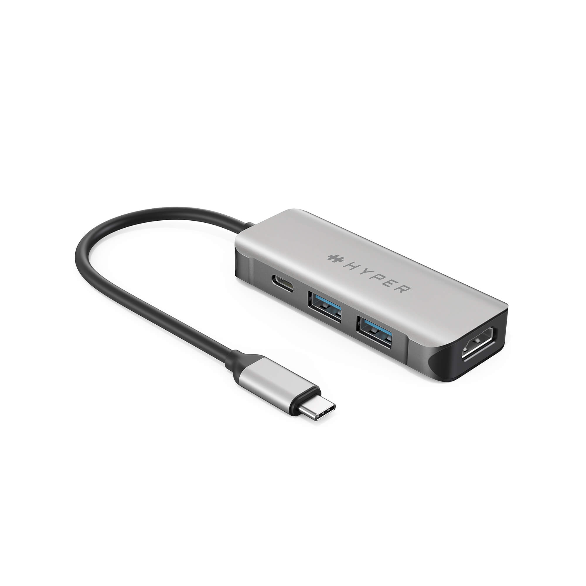 CỔNG CHUYỂN HYPERDRIVE HDMI 4K60HZ 4-IN-1 USB-C HUB (HD41)đa năng cho MacBook, iPad, Chromebook, PC và smartphone - Hàng Chính Hãng