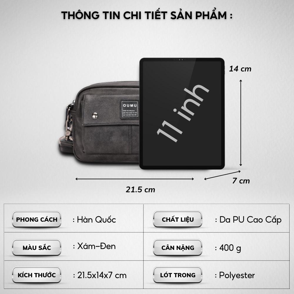 Túi đeo chéo OUMU ,Da Pu cao cấp,Size: 21.5x14x7 cm ,Chống thấm nước -Kiểu dáng trẻ trung, cá tính -
