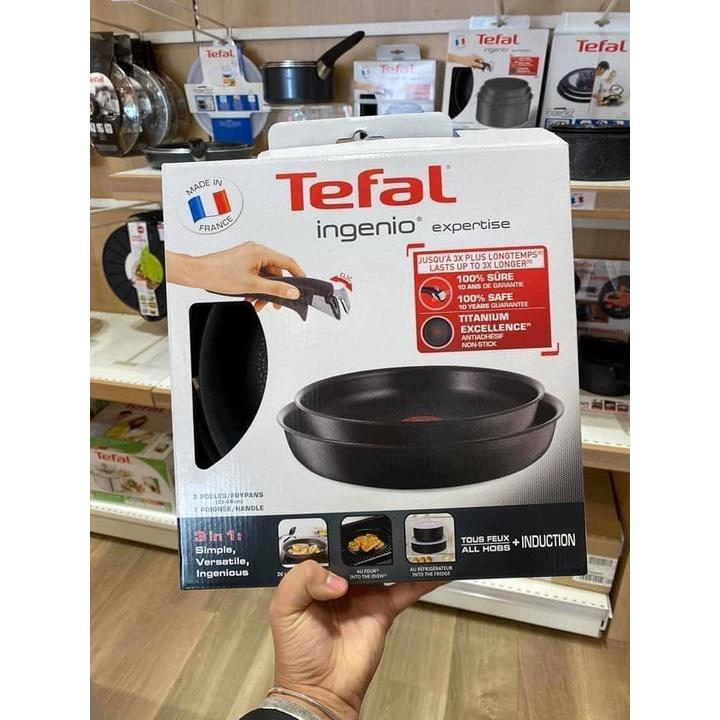 Set Chảo Chống Dính Tefal Tay Rời, Size 24/28cm, Dẫn Nhiệt Tốt, Dùng Cho Mọi Loại Bếp, Made In France, Hàng Chính Hãng