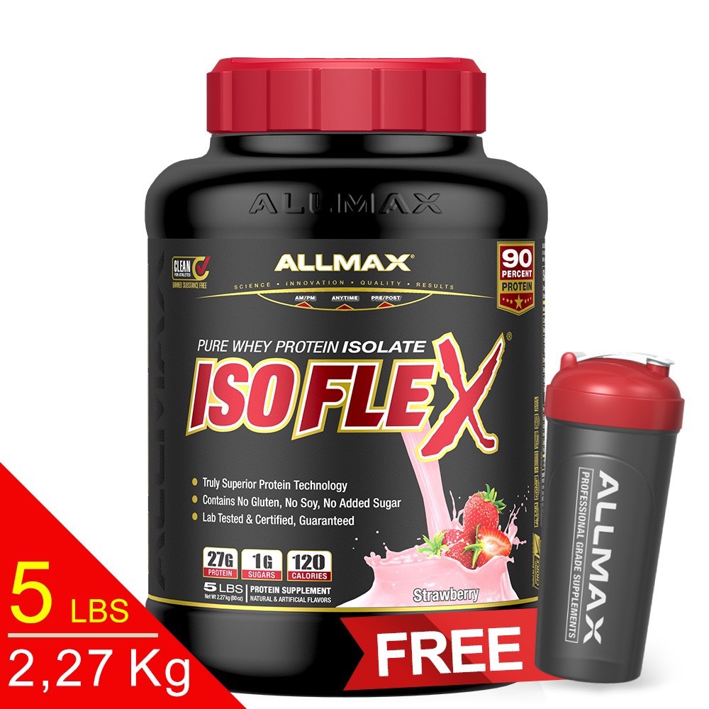 [THỰC PHẨM DINH DƯỠNG THỂ THAO] Whey Protein Tăng Cơ Allmax ISOFLEX STRAWBERRY 5lbs (2.27kg)