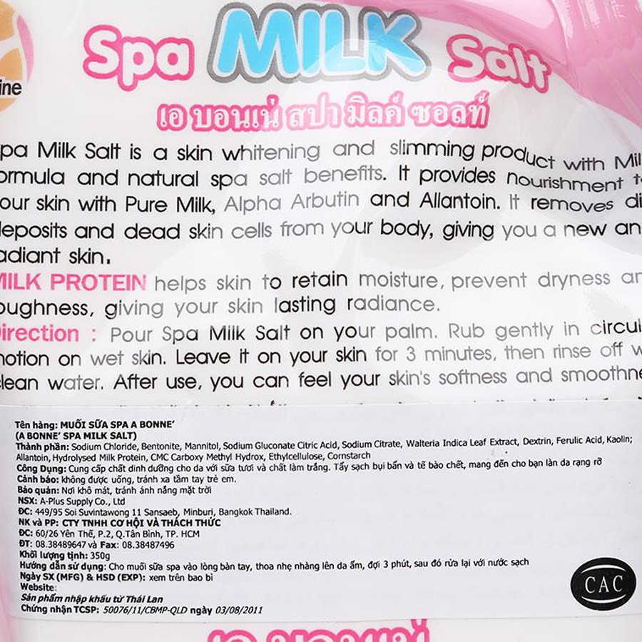 Muối Sữa Tắm Trắng Spa A Bonne Túi (350g)