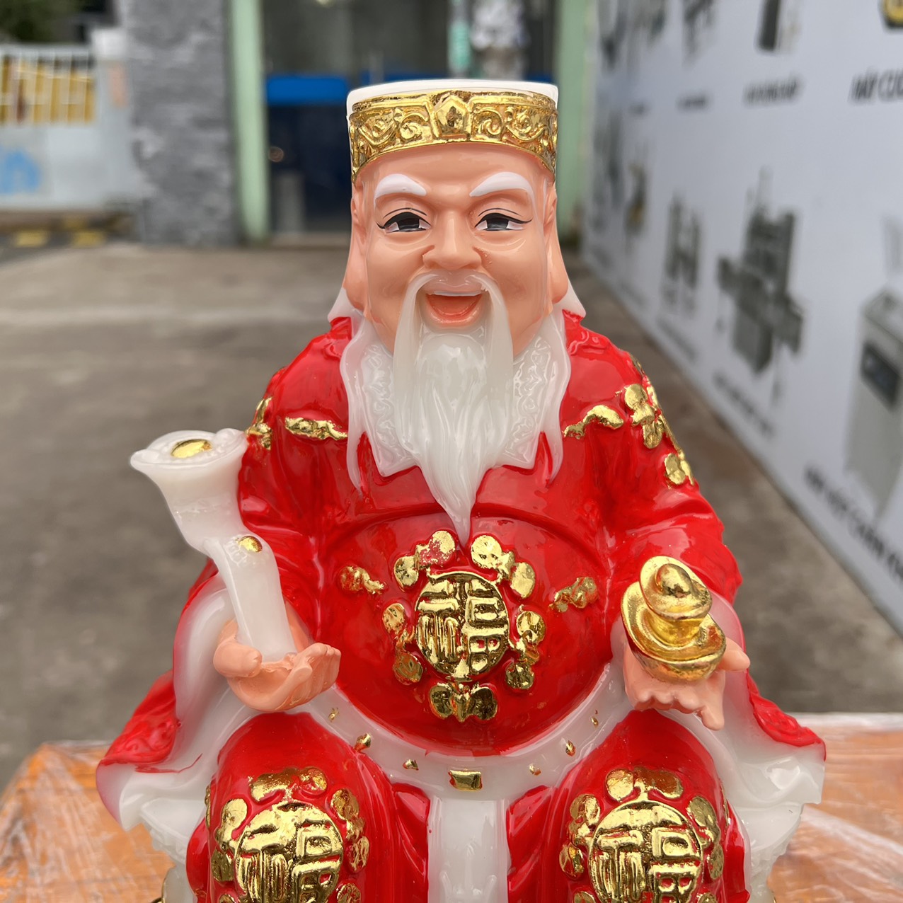 Tượng Thần tài Thổ Địa đá Việt Nam cao 25cm