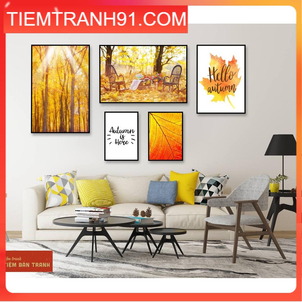 Tranh treo tường - Bộ 5 tranh canvas Bắc Âu hiện đại 10 , tranh canvas giá rẻ
