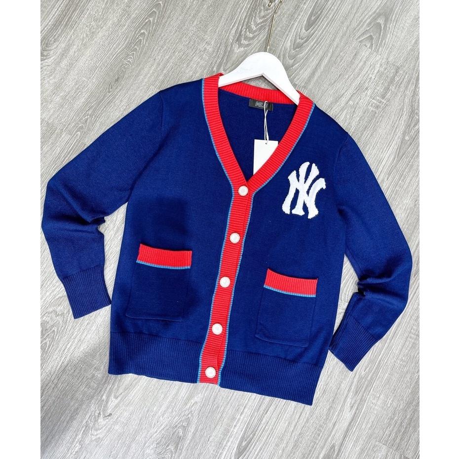 Áo khoác Cardigan họa tiết NY phối viền Quảng Châu cao cấp, Cadigan len dệt kim dày dặn thương hiệu thời trang D&amp;R L039