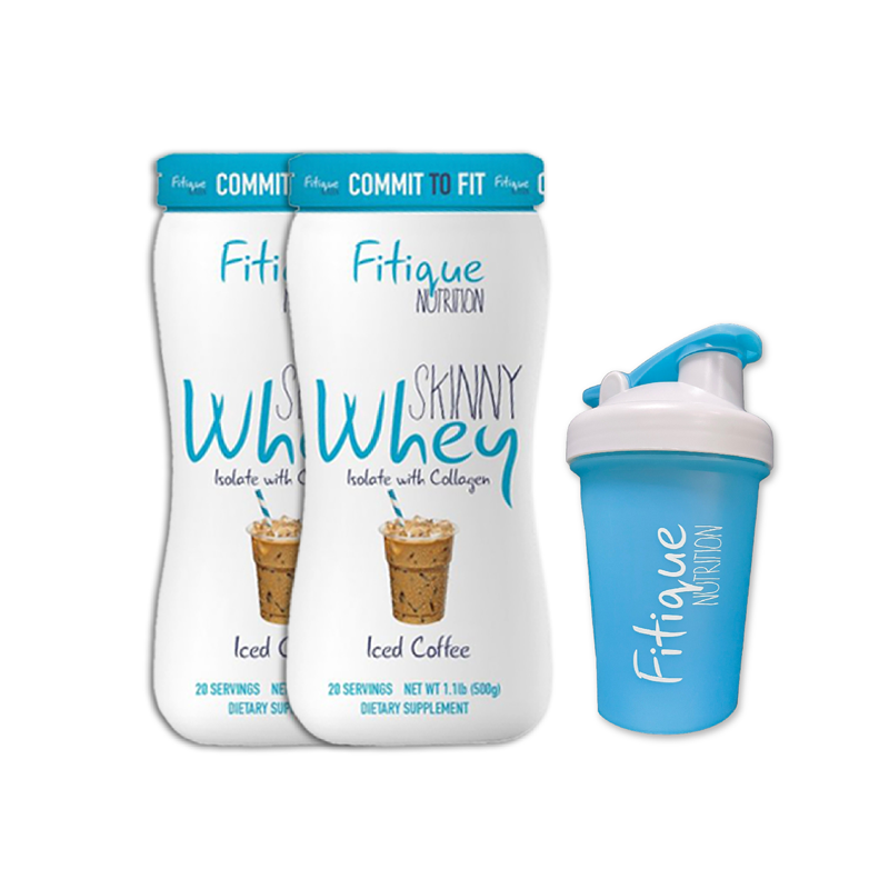 Combo 2 hũ x Sữa tăng cơ giảm mỡ chứa Collagen dành cho nữ Skinny Whey Isolate  Fitique Nutrition (500g x 2)