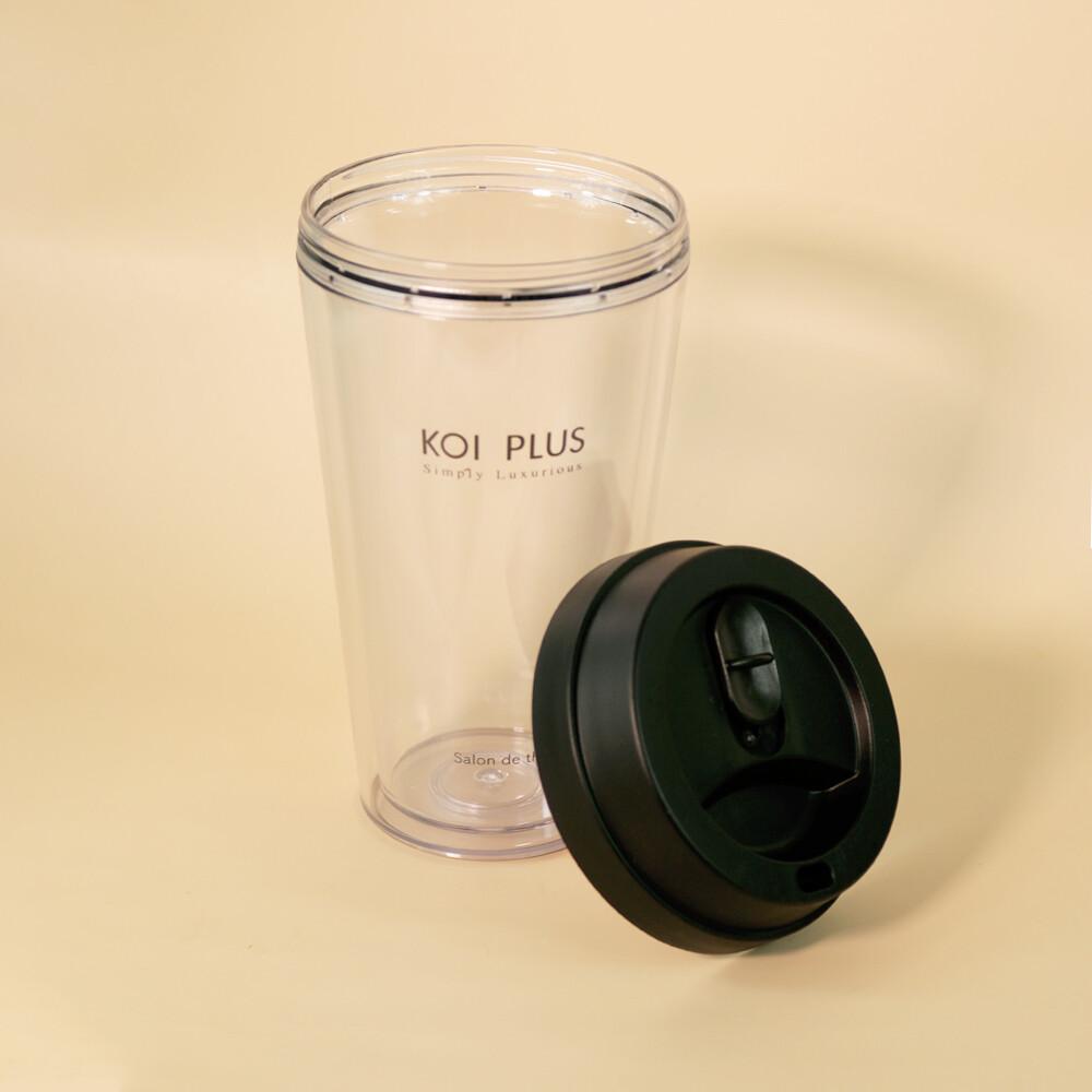 Ly Nhựa KOI Thé Trong Suốt 2 Lớp 420ml / KOI Thé Double Wall Eco Cup 420ml