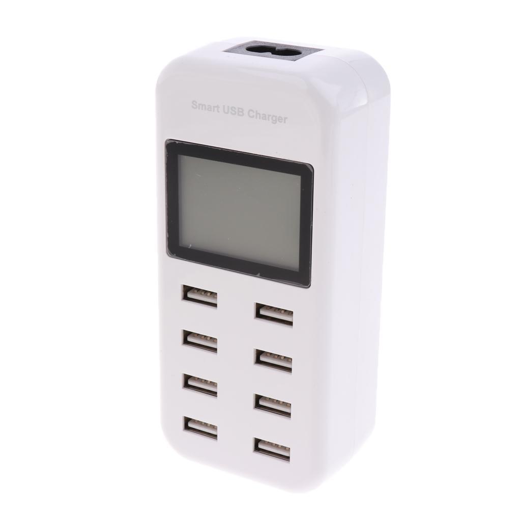 1X AU Plug High Speed 8 USB Ports USB Power Charge Adapter With LCD Screen
