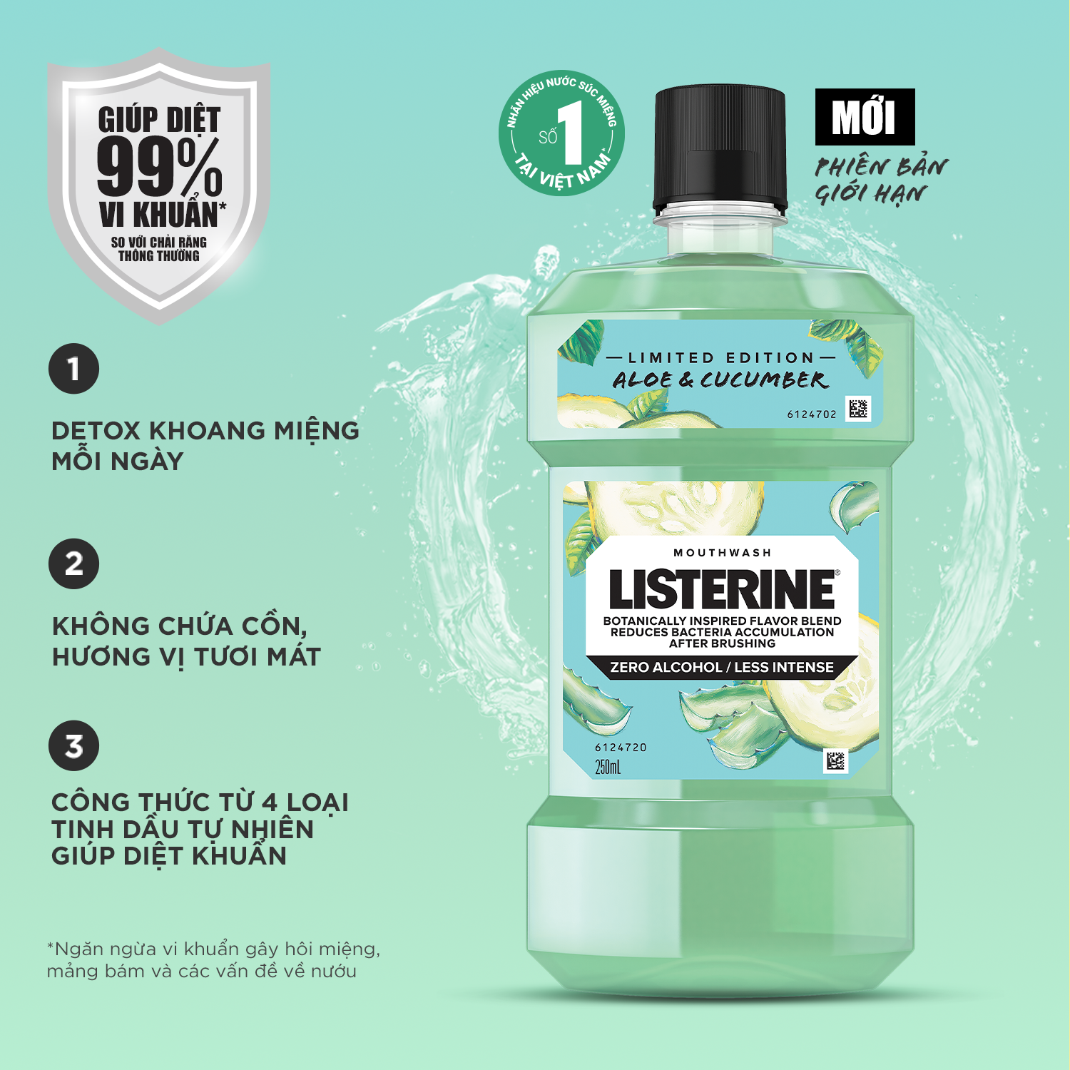 Nước Súc Miệng Listerine Tonic Vị Trái Cây Tự Nhiên - Dung Tích 250ml/Chai (Phiên Bản Giới Hạn)