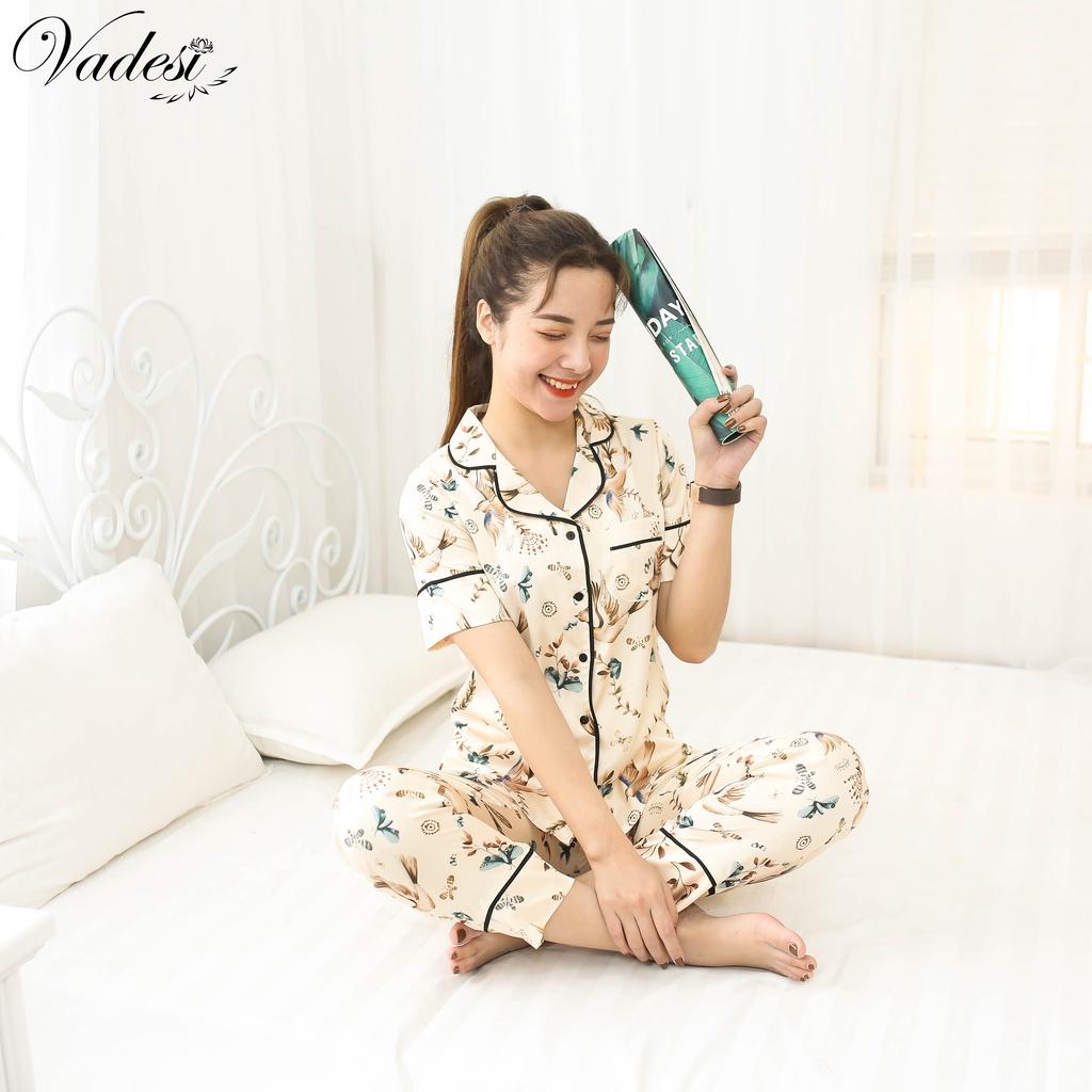 New - Đồ Ngủ Nữ Bộ Pijama Quần Dài Tay Ngắn Lụa Cao Cấp Mặc Nhà Đẹp Mềm Mịn Thấm Hút Thoáng Mát – VADESI