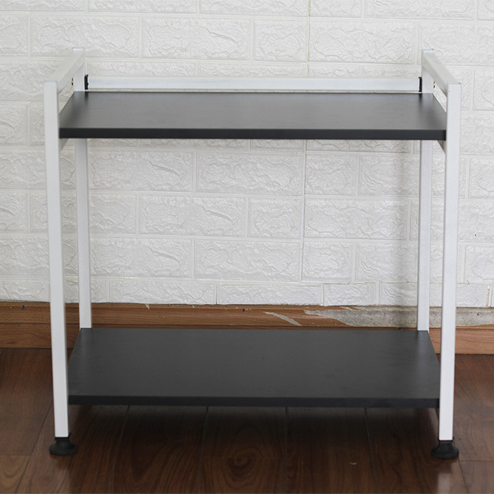 Kệ để lò vi sóng, kệ để nồi cơm điện KN 145 Khung trắng, gỗ đen