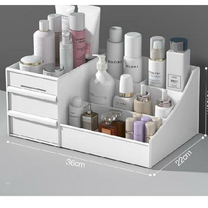 Kệ nhựa đựng mỹ phẩm có 2 ngăn kéo
