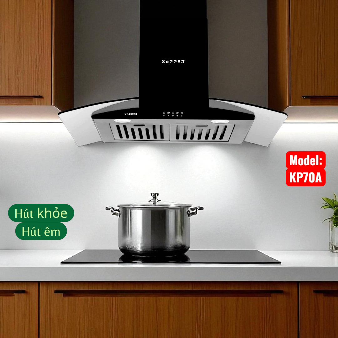 Máy Hút Mùi Nhà Bếp Kính Cong Kopper KP70A/70C Hàng Chính Hãng