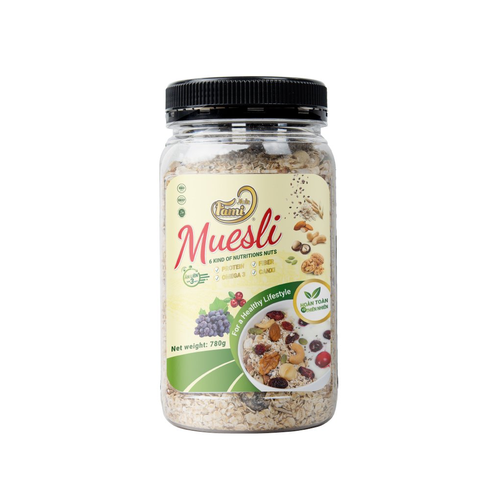 Ngũ Cốc Dinh Dưỡng Muesli Hũ Nhựa 780g - FAMINUTS