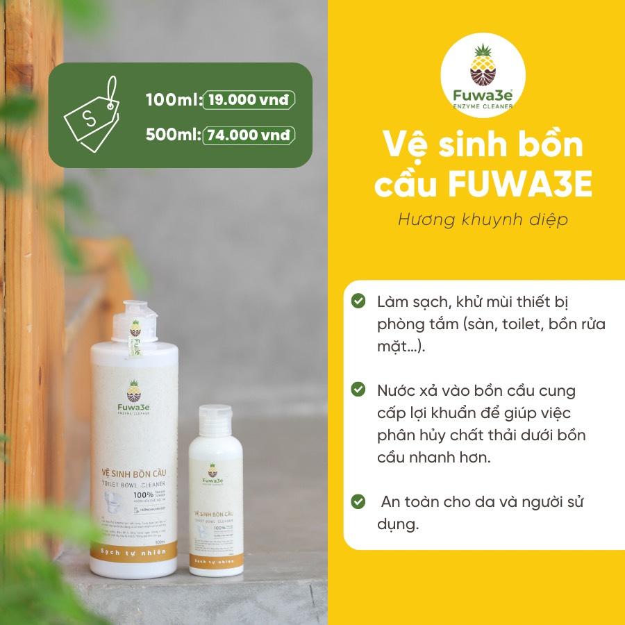 Vệ sinh bồn cầu thiên nhiên FUWA3e Organic Enzyme sinh học sạch khuẩn an toàn hương tinh dầu khuynh diệp 100ml