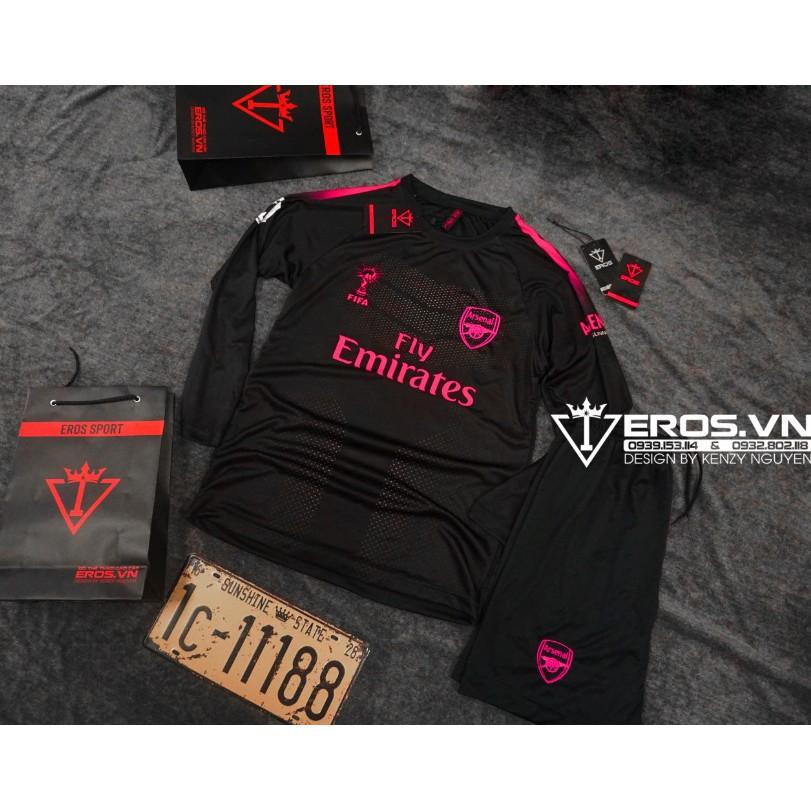Đồ Thể Thao Bóng Đá Dài Tay Cực Chất - CLB Arsenal Đen Siêu Ngầu