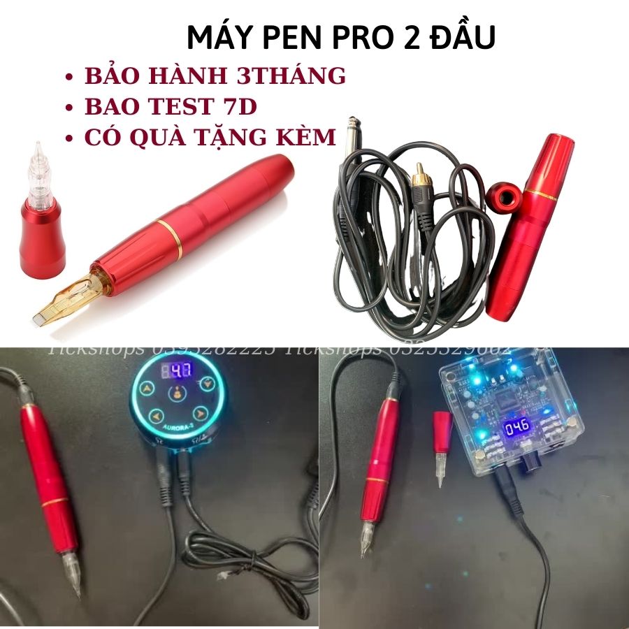 Máy phun xăm Pen Pro 2 đầu chuyên môi lòng trong, kéo sợi hairstrok