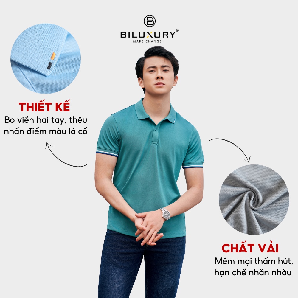 Áo thun polo nam cổ bẻ  Hàng Cao Cấp Chính Hãng Biman by Biluxury sợi vải dệt thoáng mát thiết kế chuẩn phom trẻ trung nhiều màu sắc 5APCB008