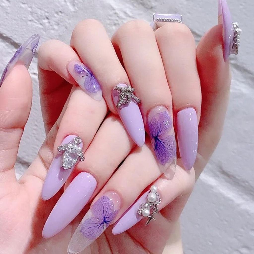 Hoa khô nail Yapas mix màu cánh to nhỏ ẩn gel cao cấp, Sticker hoa lá khô trang trí móng chuyên nghiệp