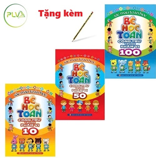 Combo 3 Quyển Bé Học Toán Cộng Trừ Trong Phạm Vi 10 đến 100 - Tặng kèm bút chì xinh xắn