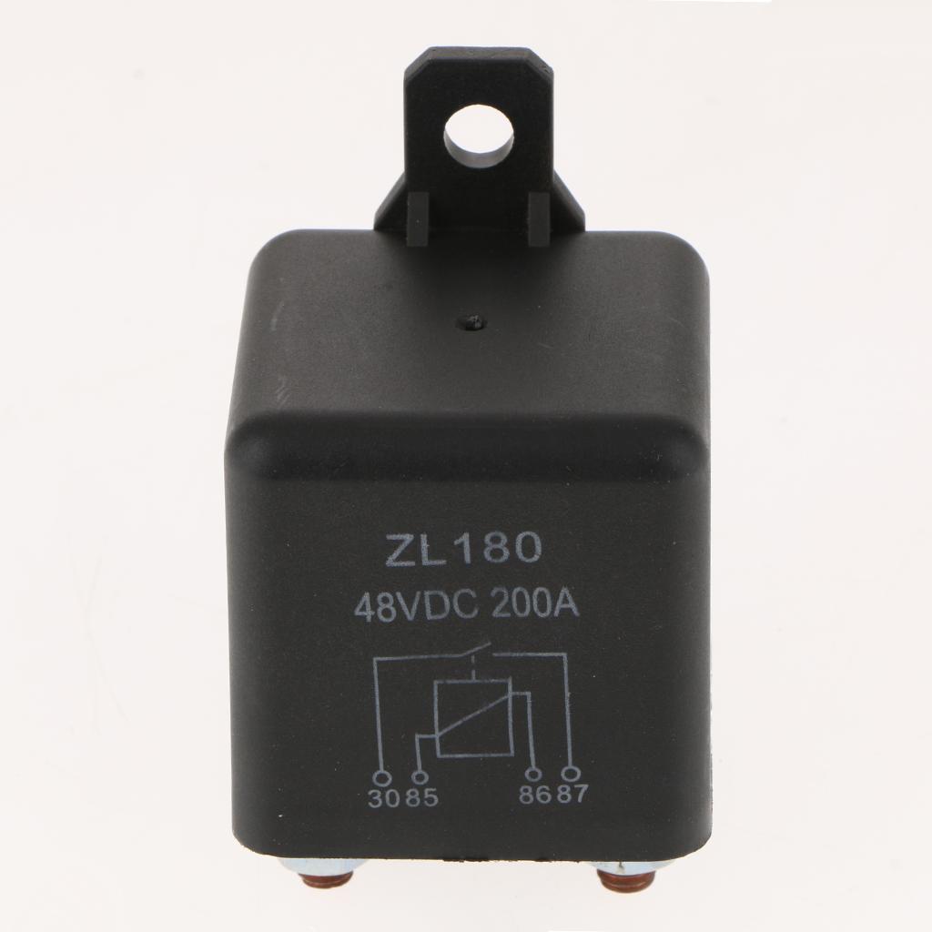 2x High Performance Car SPST Relay 2 Pole 48V 200A + 4 Connection Accessories, Automatic Switch