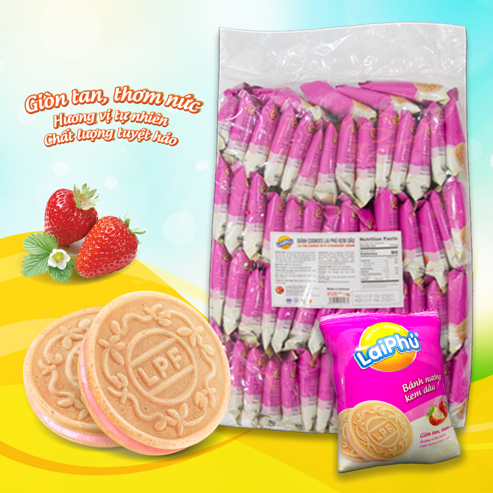 Bánh cookies Lai Phú kem Dâu 1Kg