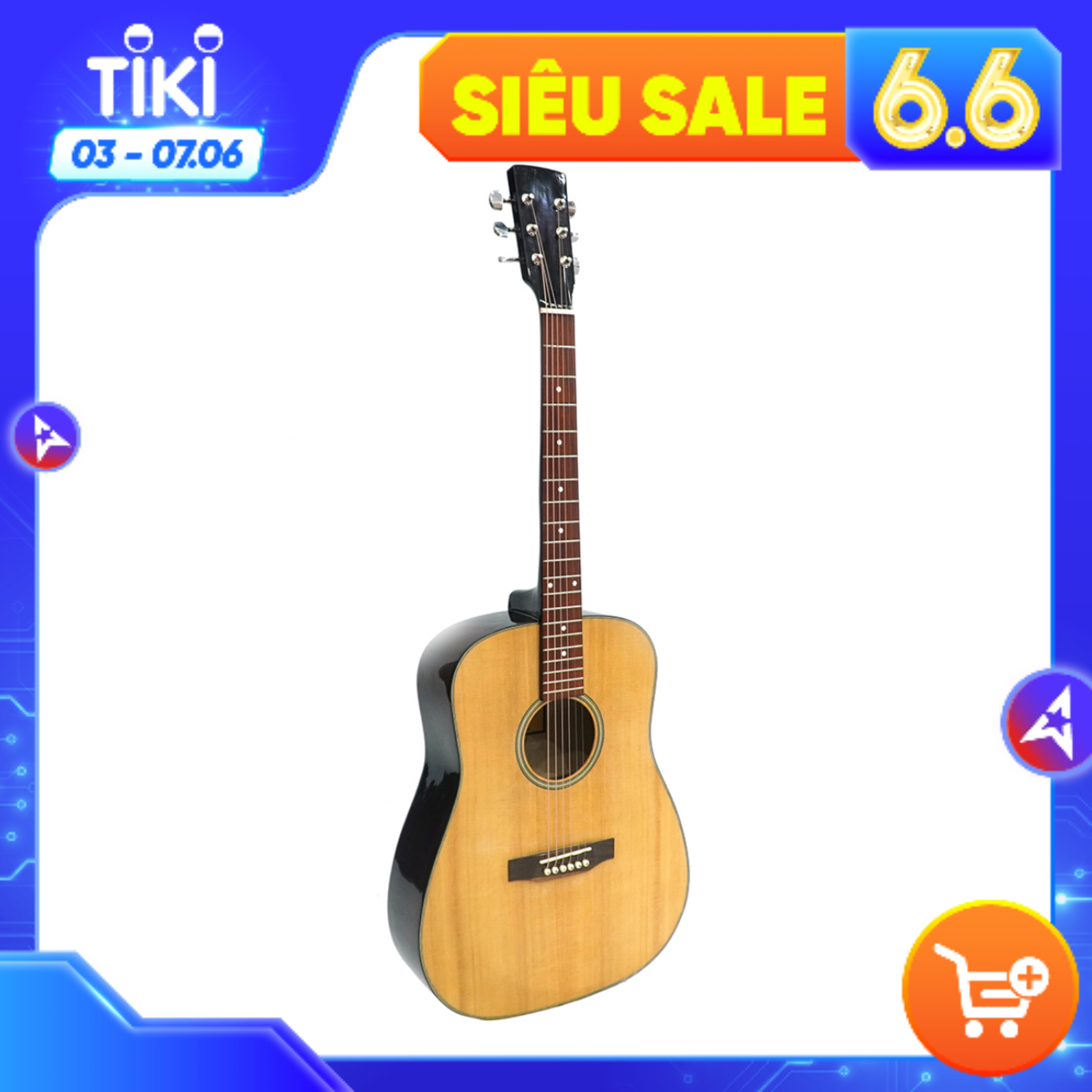 Đàn Guitar Acoustic Việt Nam GA-10EV Mặt Gỗ Thông Nguyên Tấm Cao Cấp