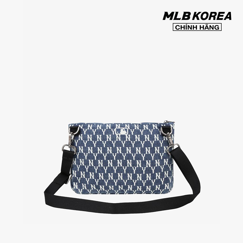 MLB - Túi đeo chéo chữ nhật Monogram Denim Sacoche