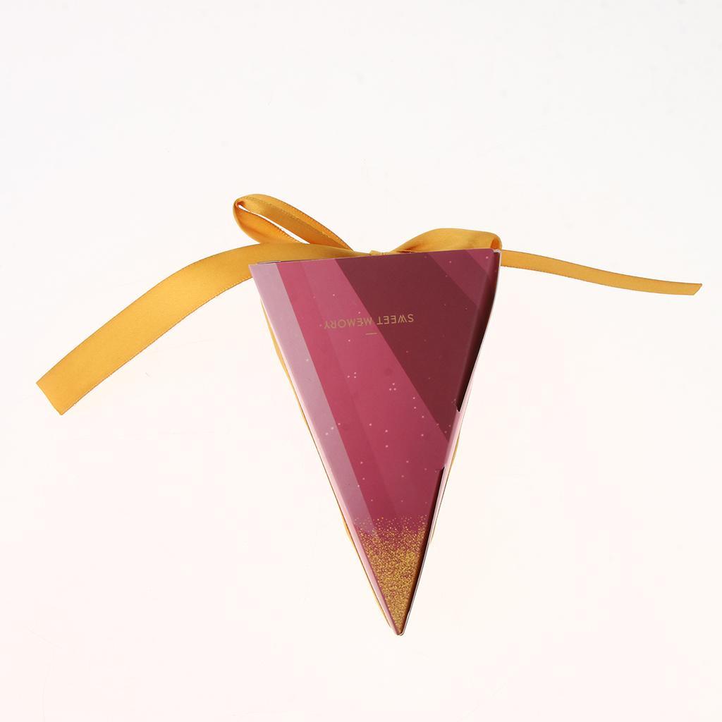 10 Pieces Triangle Design Candy Boxes Gift Boxes Wedding Favors Blue