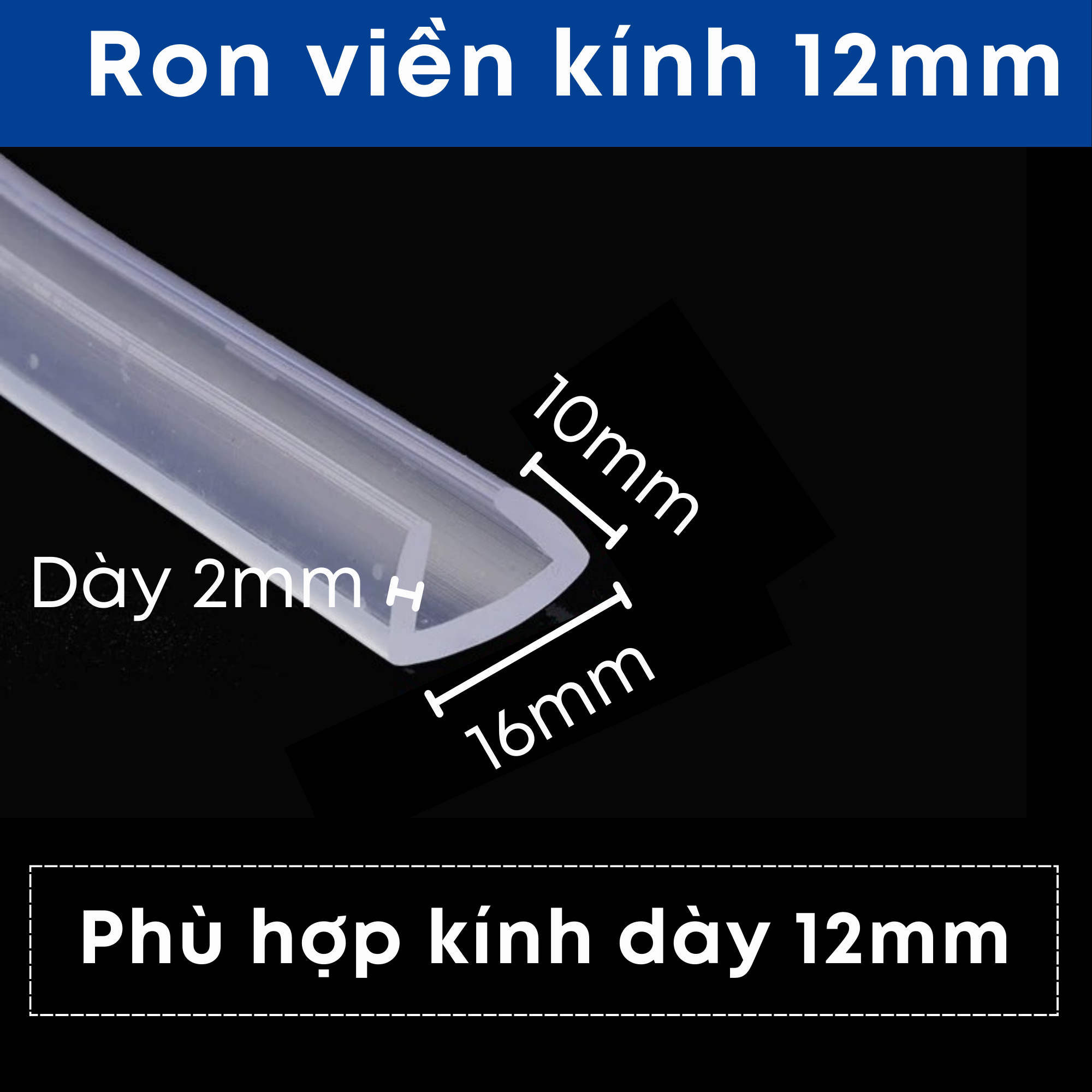 0.5 Mét Ron Gioăng Cao Su Chữ U H F 6mm 8mm 10mm 12mm Silicone Chuyên Dụng Gắn Dán Cửa Kính Vách Nhà Tắm Chống Nước Legaxi