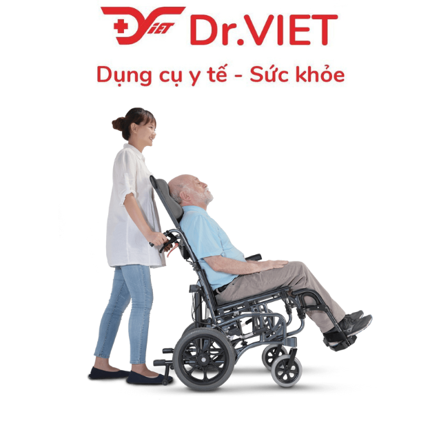 Xe lăn VIP 515 sử dụng công nghệ tilt-in- space giúp thư giãn, giảm loét, chống trượt về trước. Nâng được thành tay, để chuyển người bệnh từ giường sang xe, không cần bế bổng