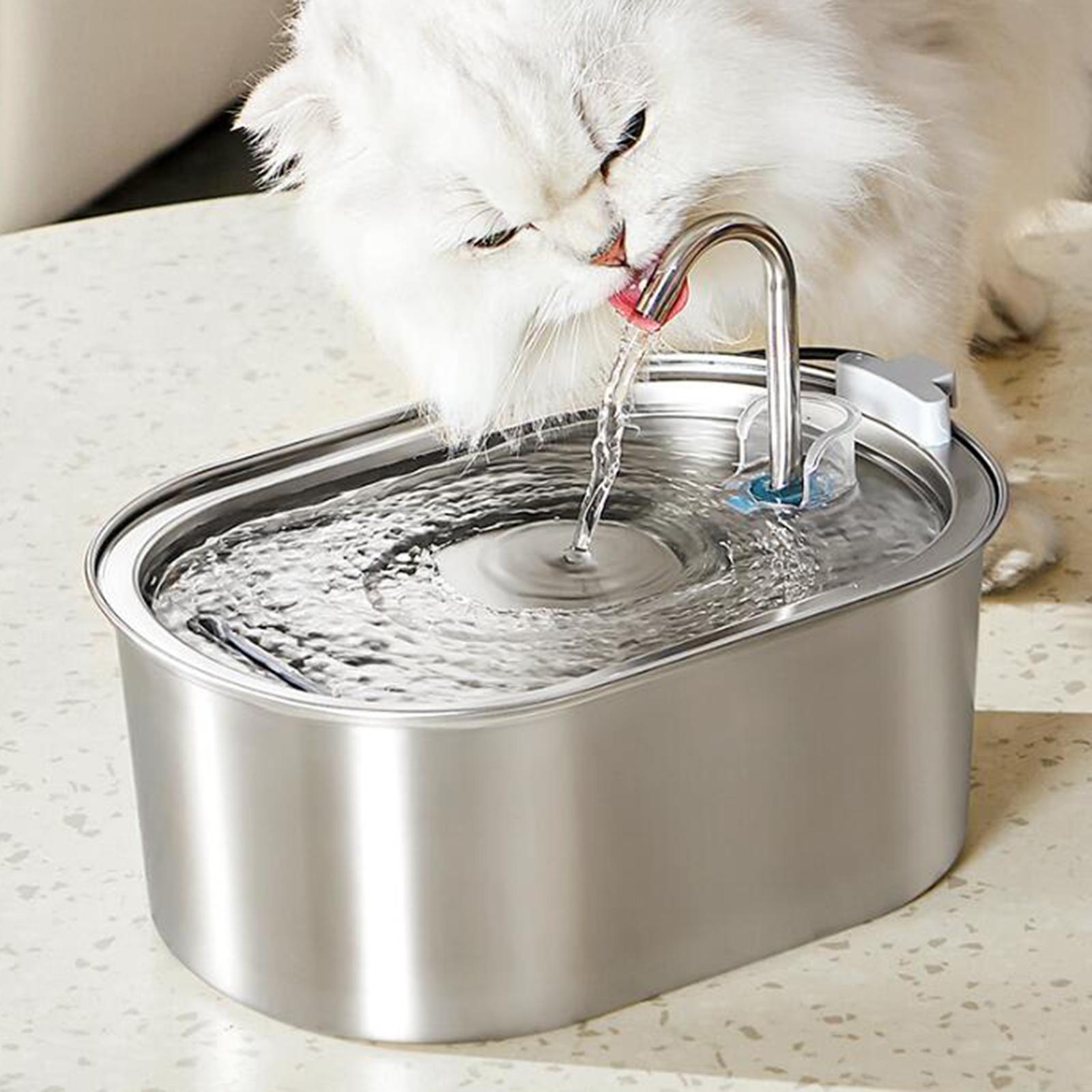 Stainless Steel Cats Pet Water Fountain, Pet Water Dispenser, 3.2L Automatic Metal Dog Drinking Bowl, Pet Water Dispenser Accessories for Cats