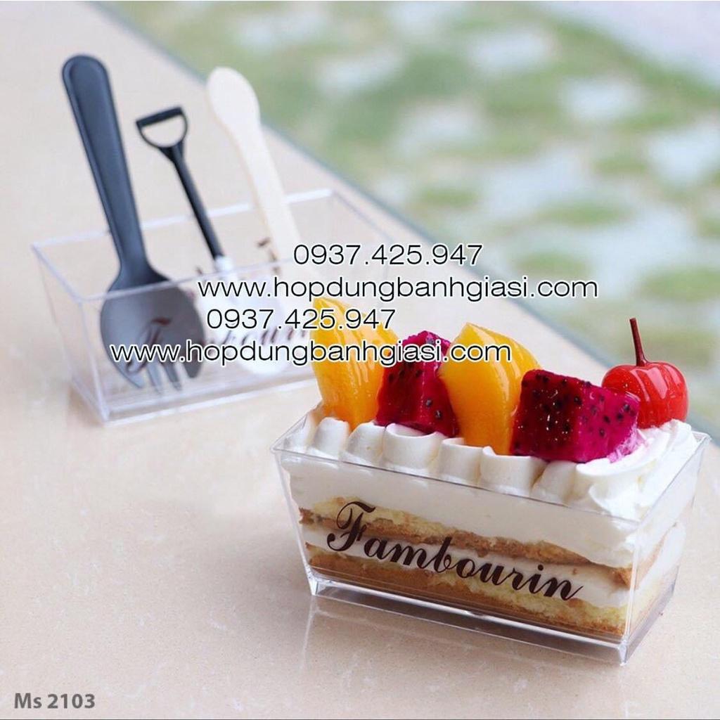 Set 50 Hộp đựng panna cotta chữ nhật kèm nắp nhỏ xinh WH-4745