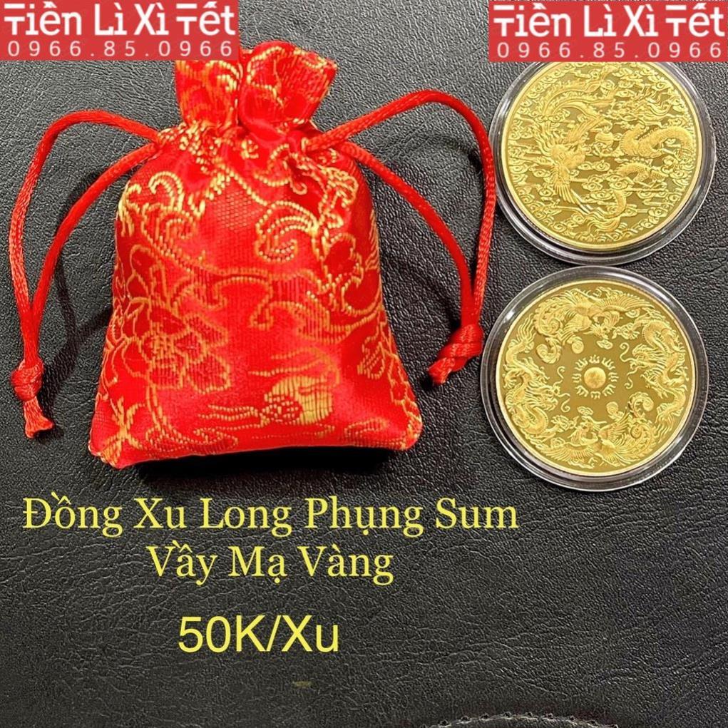 Móc Khóa Đồng Xu Long Phụng Sum Vầy - Móc Khóa Phong Thủy Man Mắn