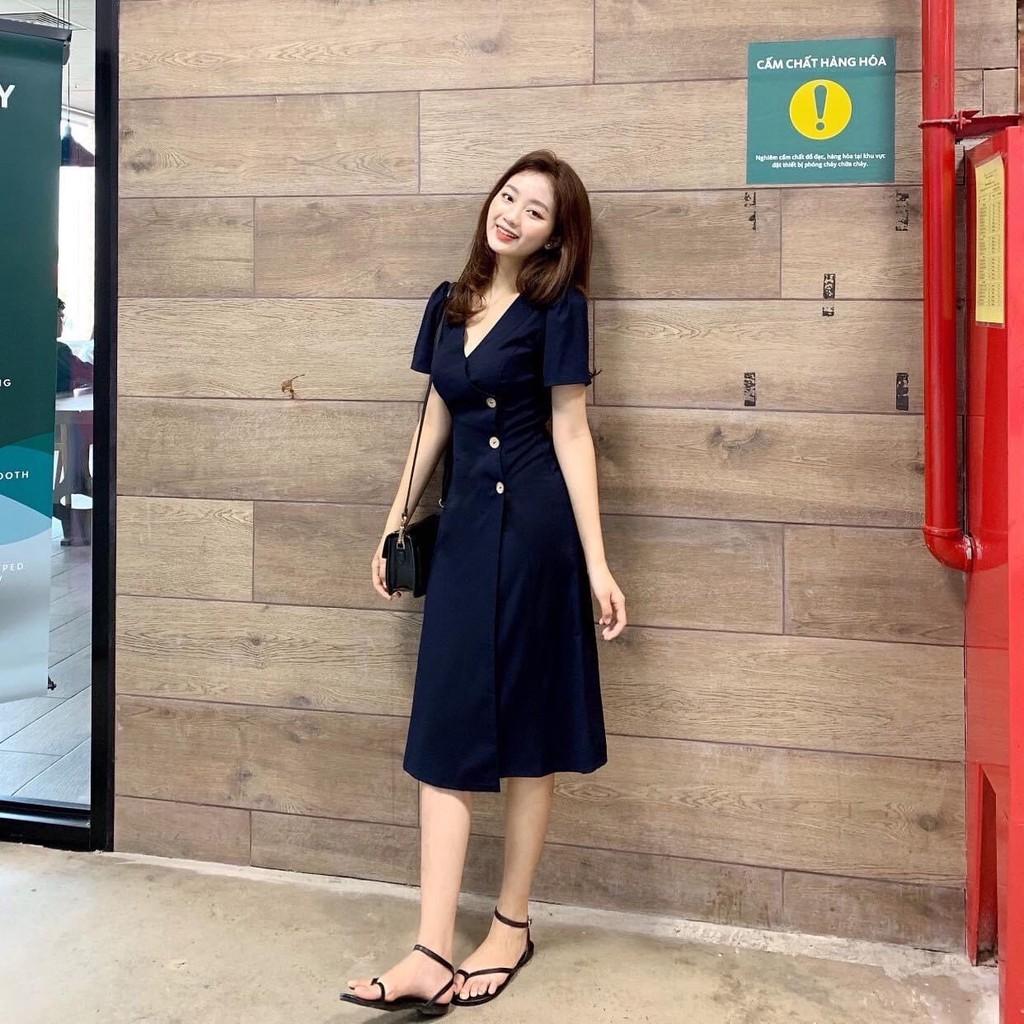 Váy basic nút dừa tròn DYDY DRESS- V011