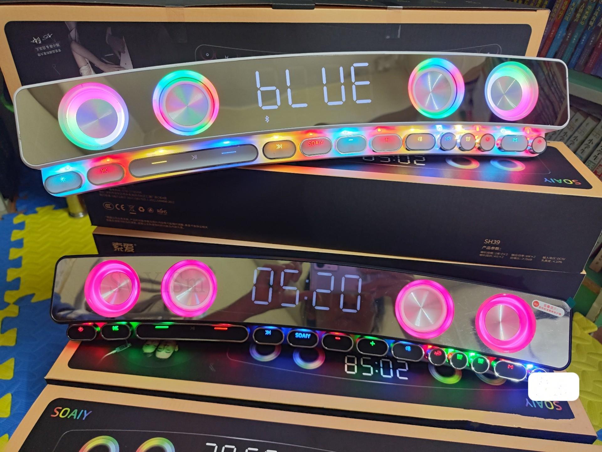 3600mAh BT Trò chơi không dây Loa Bluetooth Soundbar USB 3D Loa siêu trầm âm thanh nổi AUX Home Trong nhà Sound Bar Loa máy tính SOAIY Color: Gaming Edition Black