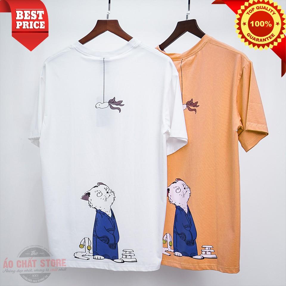 Áo thun Unisex hình mèo siêu cute phông nam nữ tay lỡ oversize in hình CAT UN16