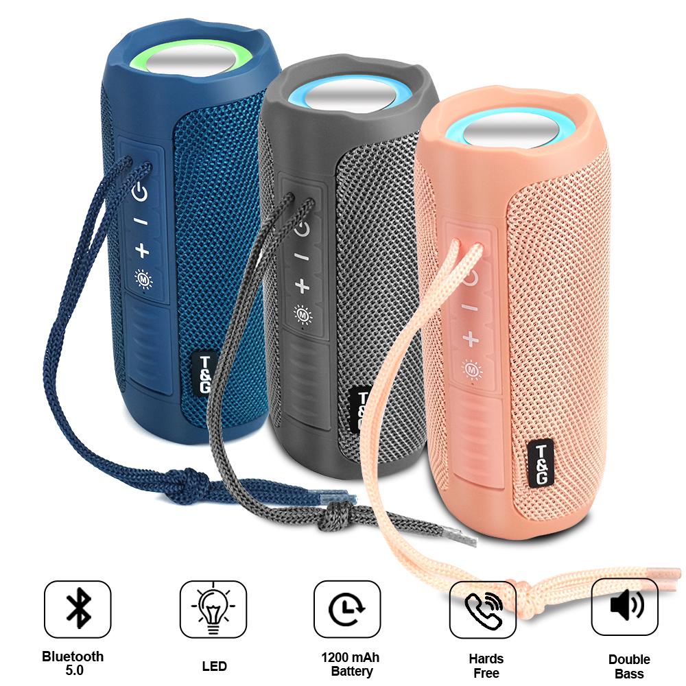 Loa không dây loa bluetooth tg227 đã dẫn 1200mah không thấm nước bass bass bass boombox aux usb mini máy nghe nhạc loa màu