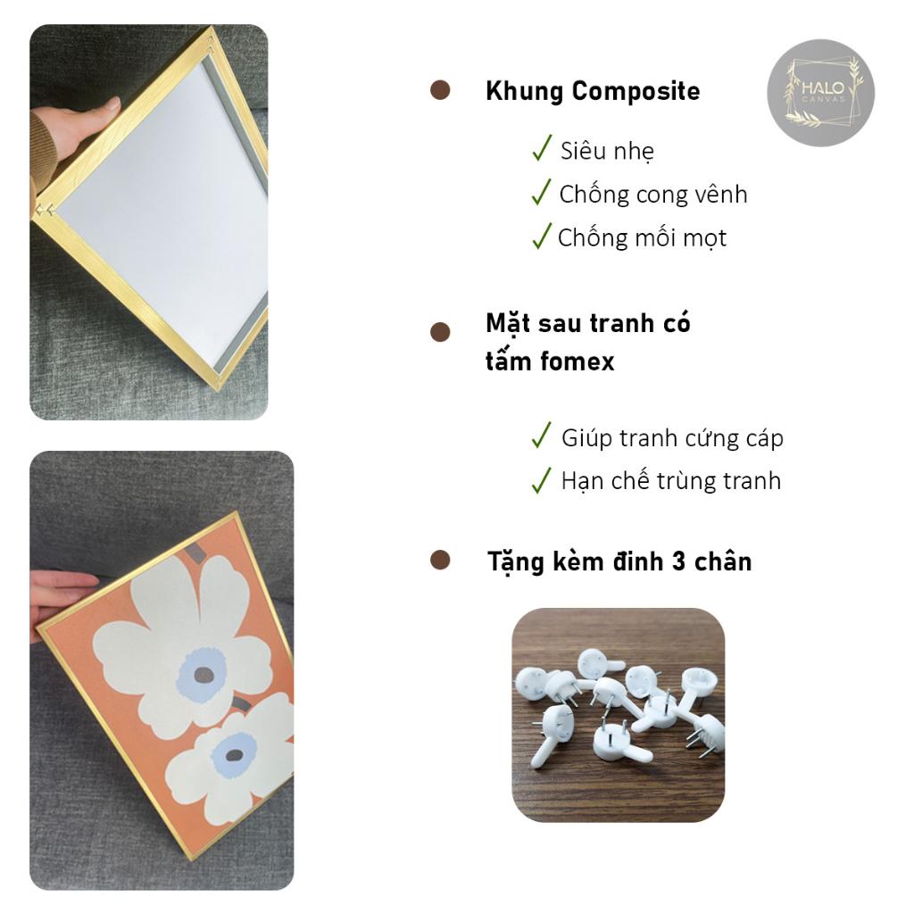 Tranh treo tường tone cam, tranh treo tường có móc treo, chống nước