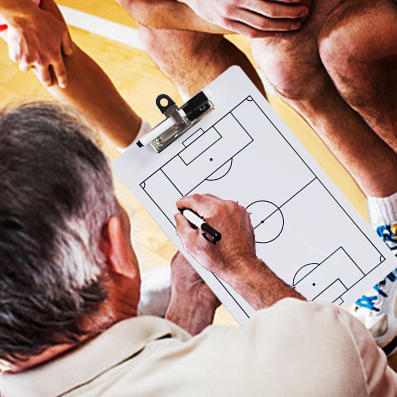 Double Sided Football Clipboard, Football , Portable Dried Erase Marker Soccer Coaches Clipboard for Competition Techniques
