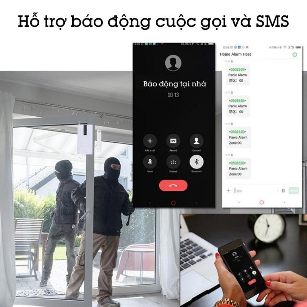 Bộ thiết bị báo trộm qua điện thoại trung tâm báo động chống trộm dùng sim + wifi Exsmith ES1719