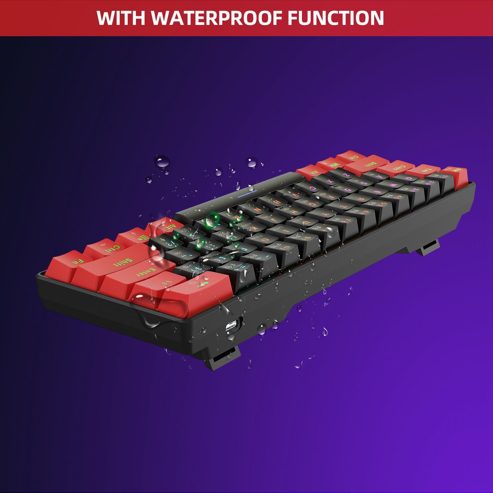 Gaming Keyboard USB Compact LED Backlit 61 Keys for Game Laptop Office