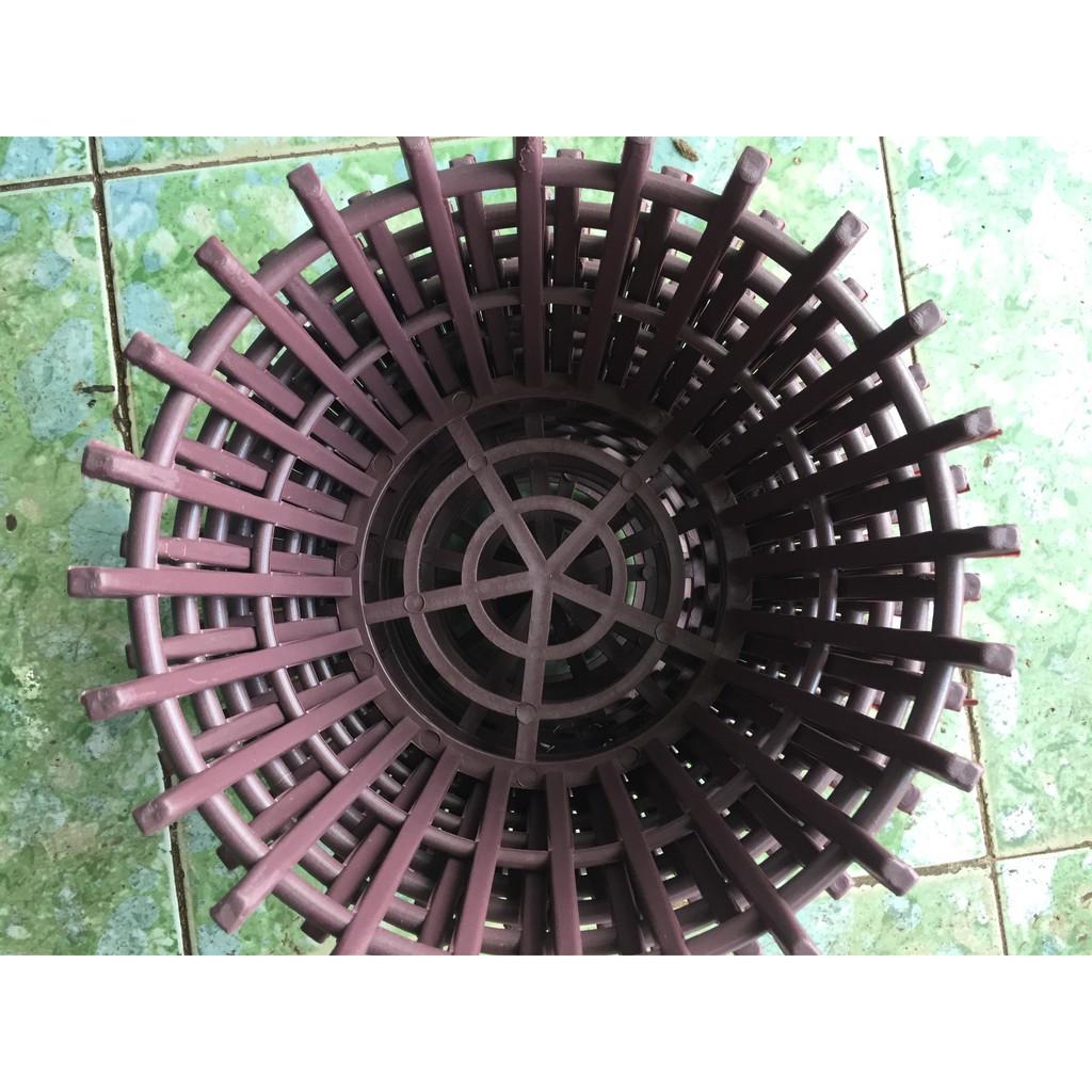 Combo 10 chậu nhựa giả gỗ phi 25 cm