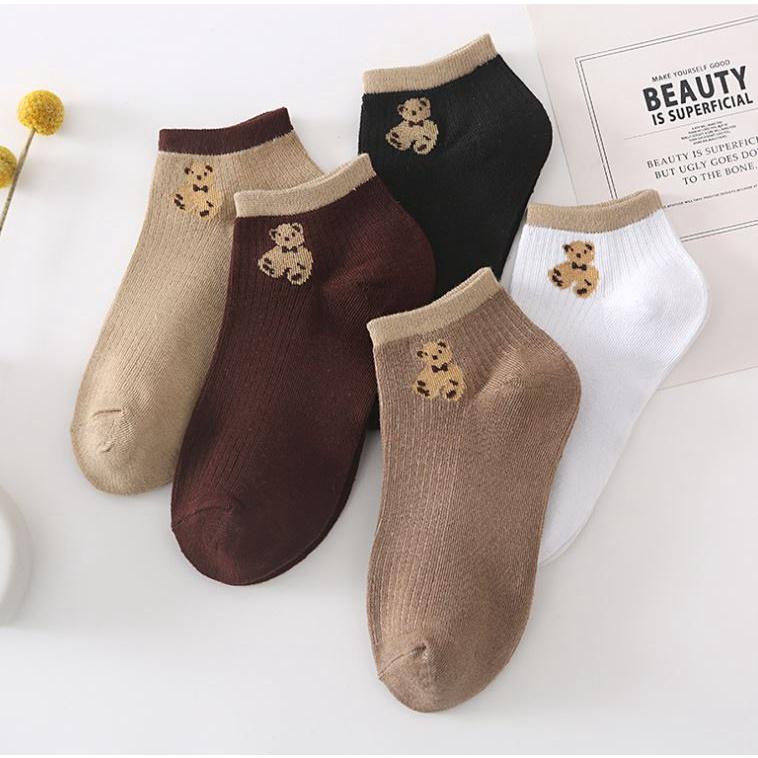 Set 10 Đôi Tất Vớ Nữ Ngắn Cổ Mix Gấu SS4 Như Ảnh