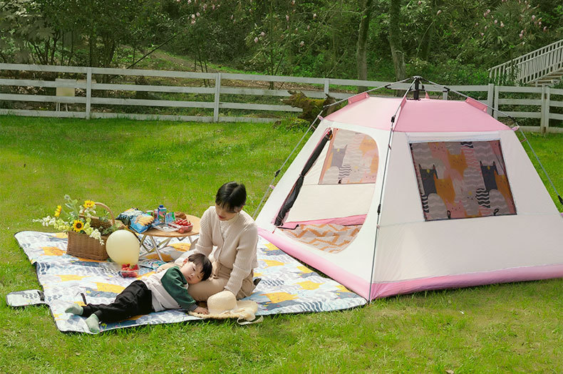 Lều tự động tự bung lều cắm trại du lịch chống nước kháng gió dành cho 2-4 người họa tiết siêu đẹp