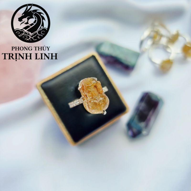 NHẪN BẠC TỲ HƯU VÀNG TÀI LỘC