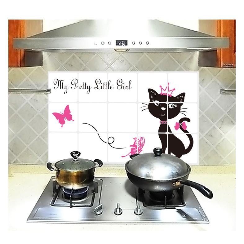 Decal dán bếp Mèo xinh xắn 45x75cm